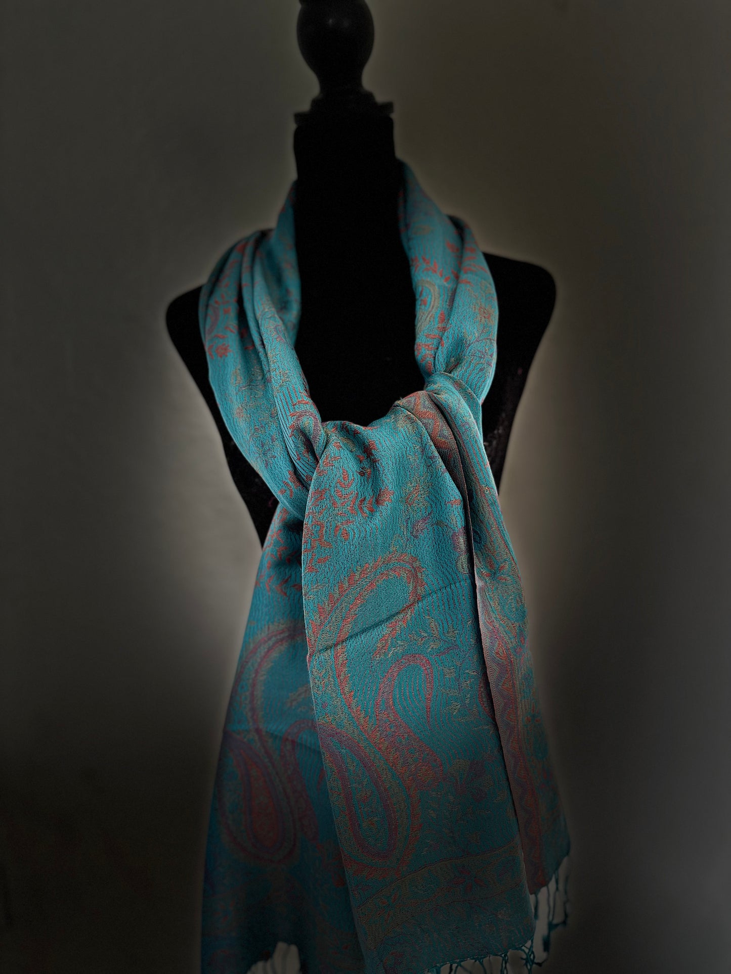 Women's luxury Silk Shawls Scarfs, perfect for Wedding, Opera, Dance - Sea green