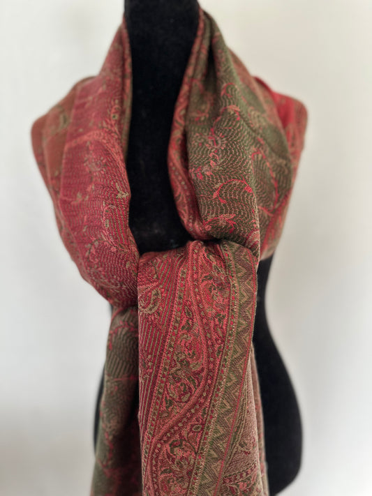 Women's luxury Silk Shawls Scarfs, perfect for Wedding, Opera, Dance - Ruby Red