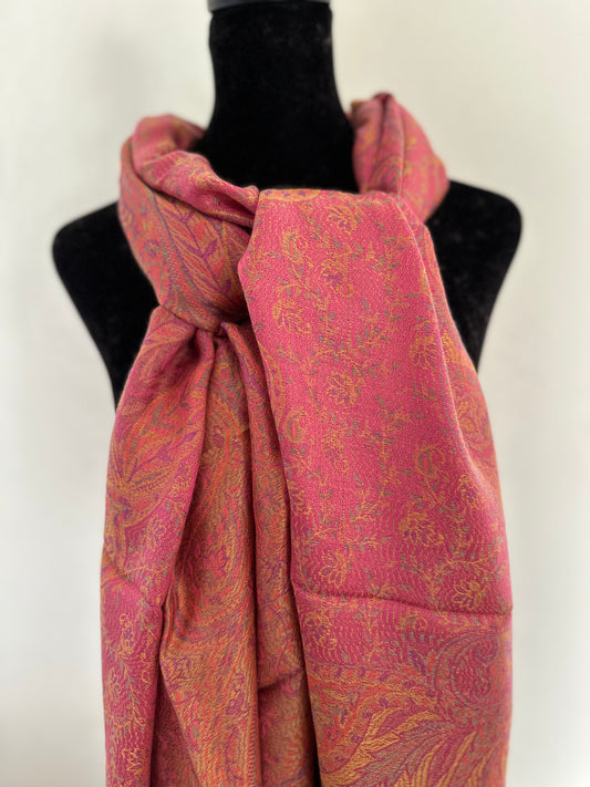 Women's luxury Silk Shawls Scarfs, perfect for Wedding, Opera, Dance - Cerise Pink