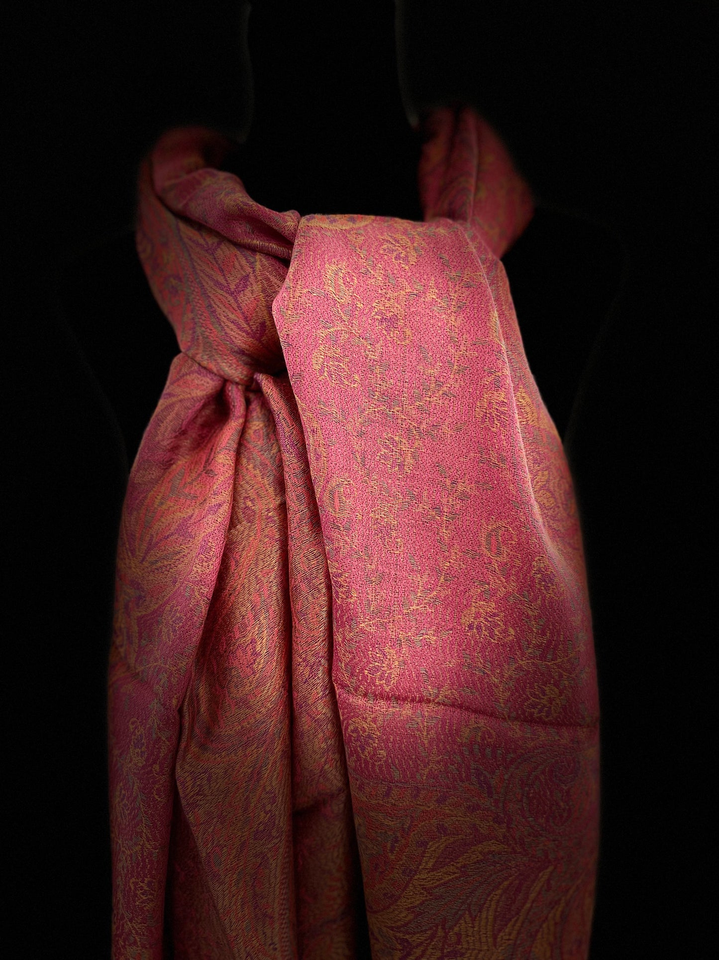 Women's luxury Silk Shawls Scarfs, perfect for Wedding, Opera, Dance - Cerise Pink