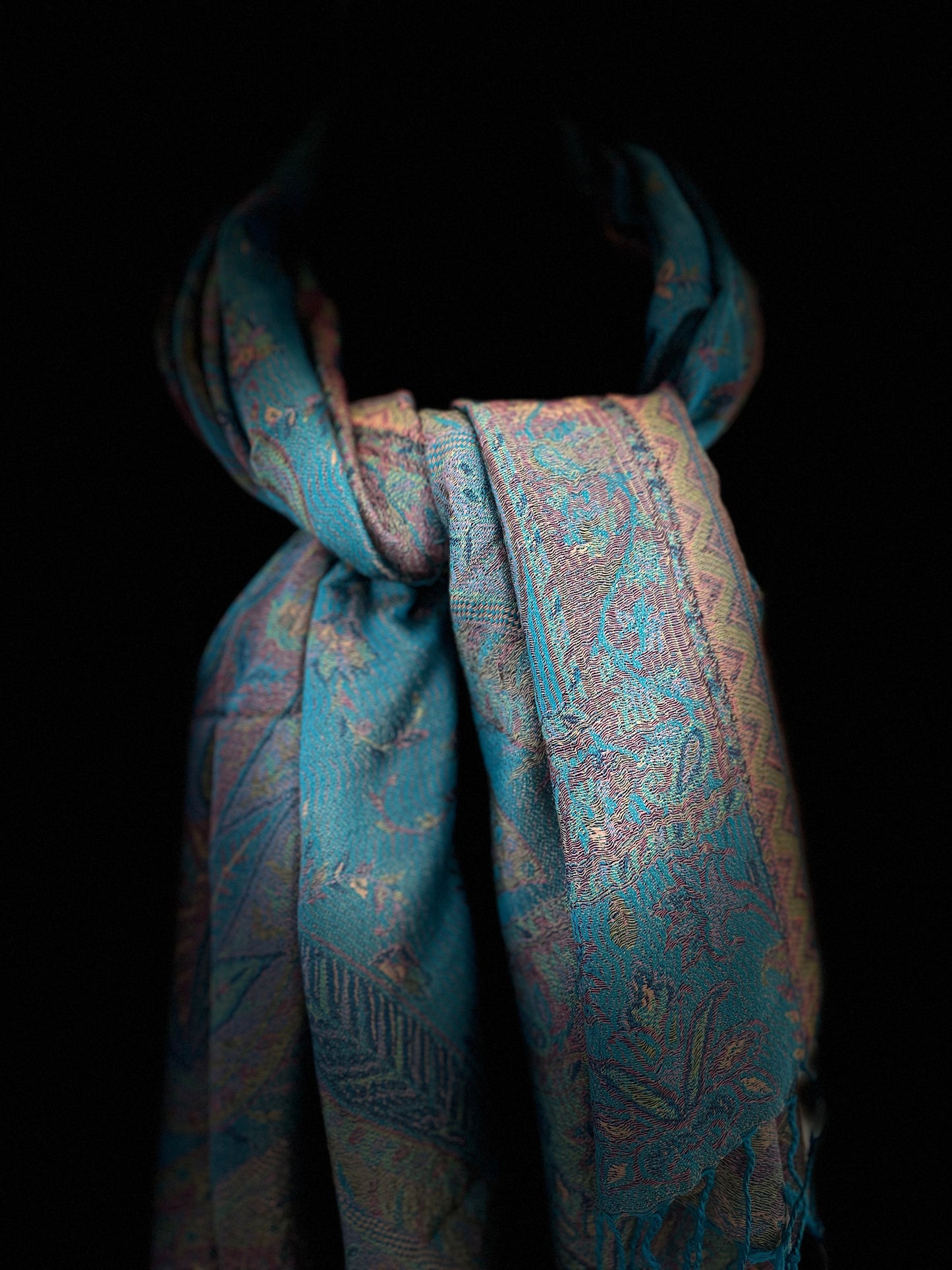 Women's luxury Silk Shawls Scarfs, perfect for Wedding, Opera, Dance - Bondi Blue