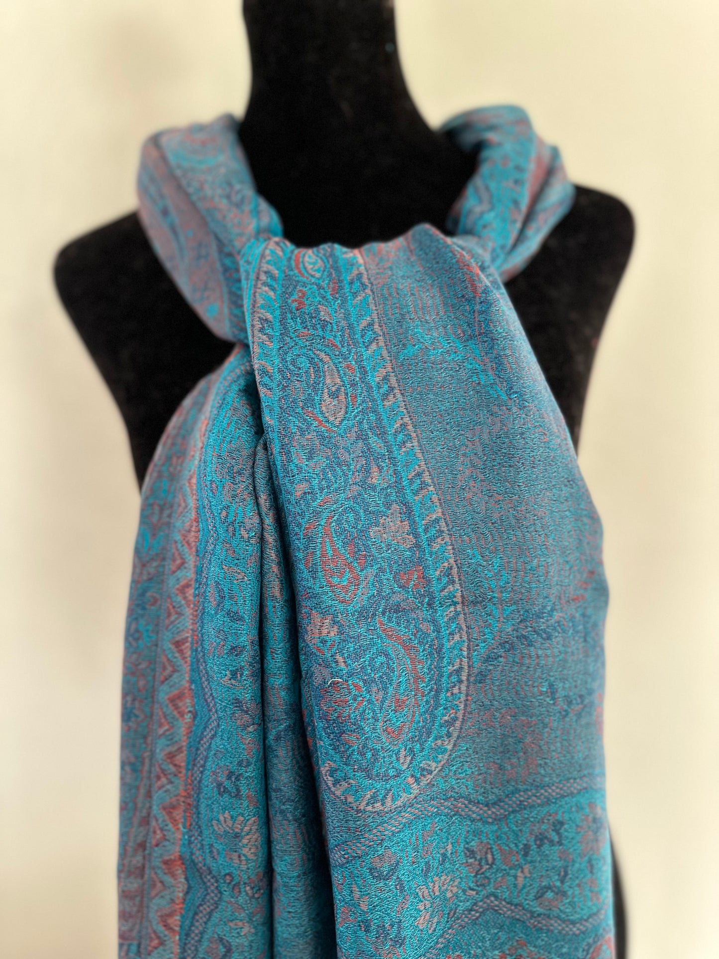 Women's luxury Silk Shawls Scarfs, perfect for Wedding, Opera, Dance - Dark Turquoise