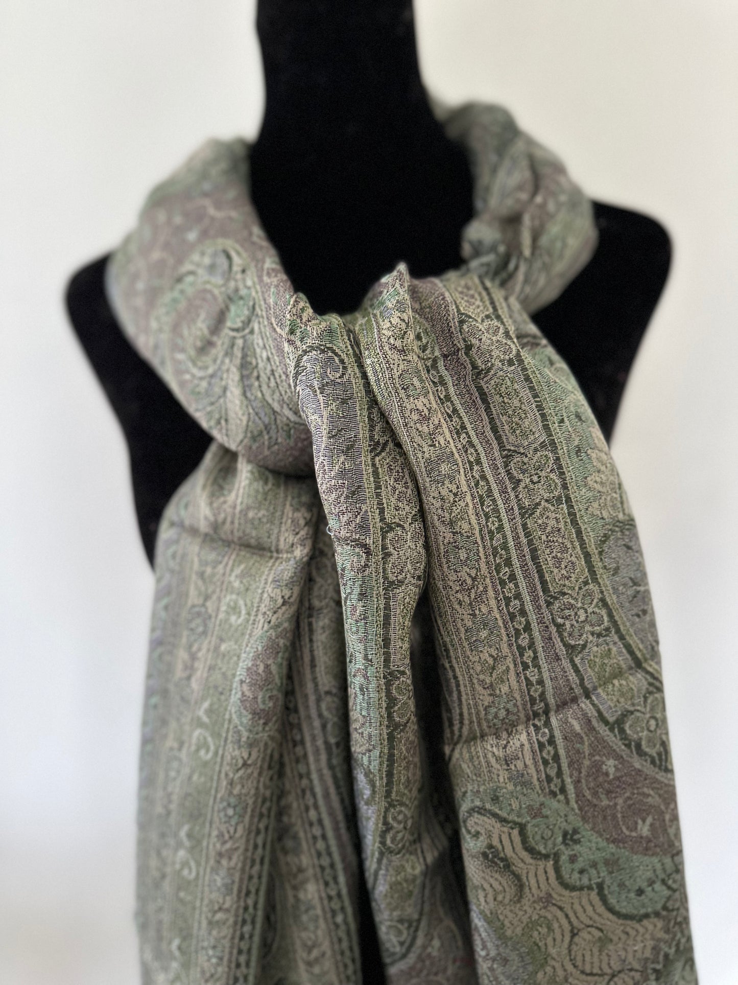 Women's luxury Silk Shawls Scarfs, perfect for Wedding, Opera, Dance - Battleship Green