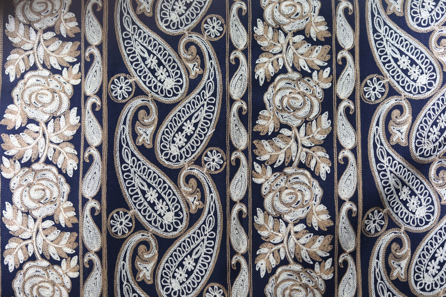 Kashmiri Nalki Aari Embroidered Pashmina Shawl and Cashmere Wrap