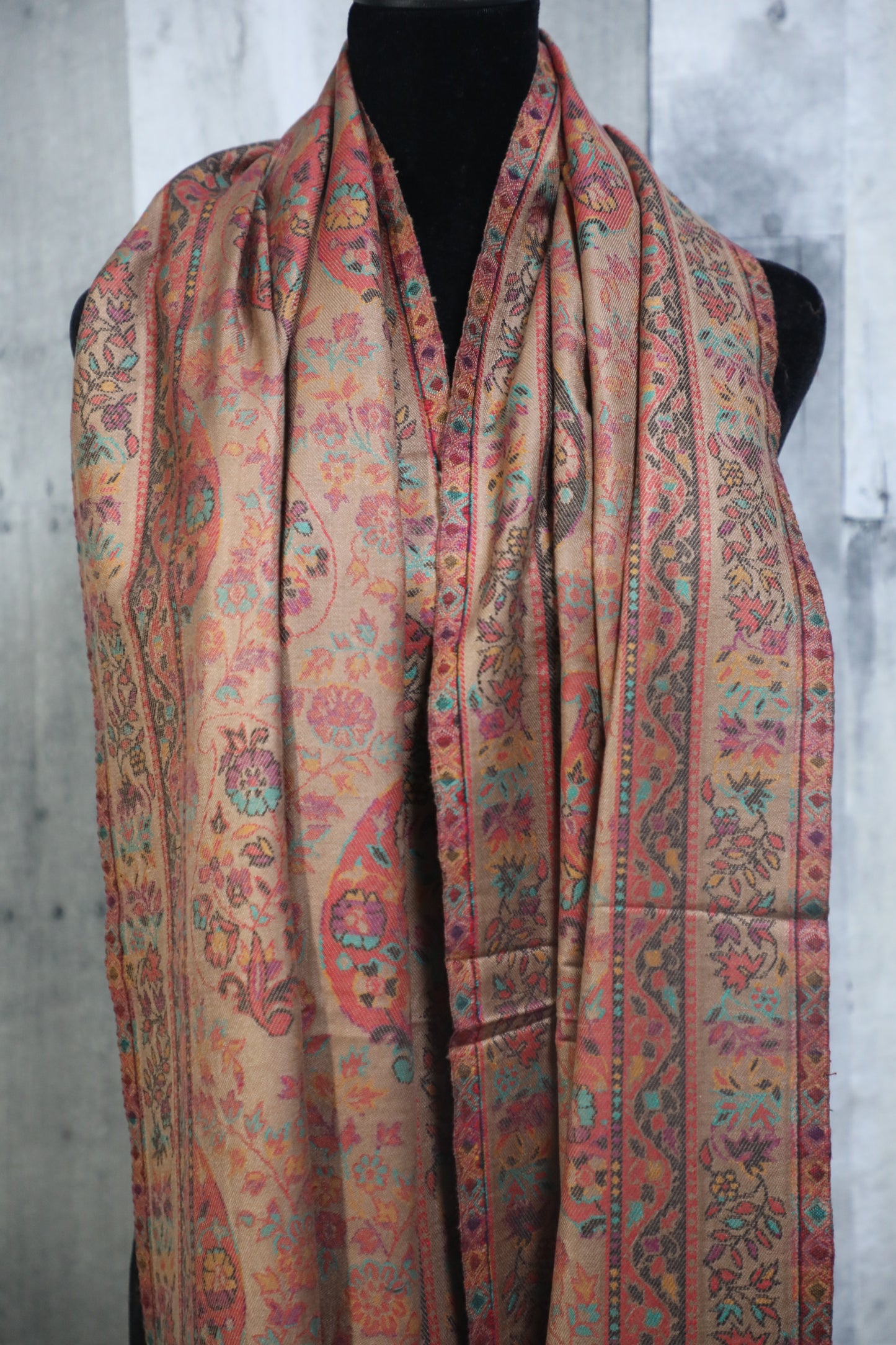 Elegant, Kani Pashmina shawl, Paisley Floral design stole, wool, scarf