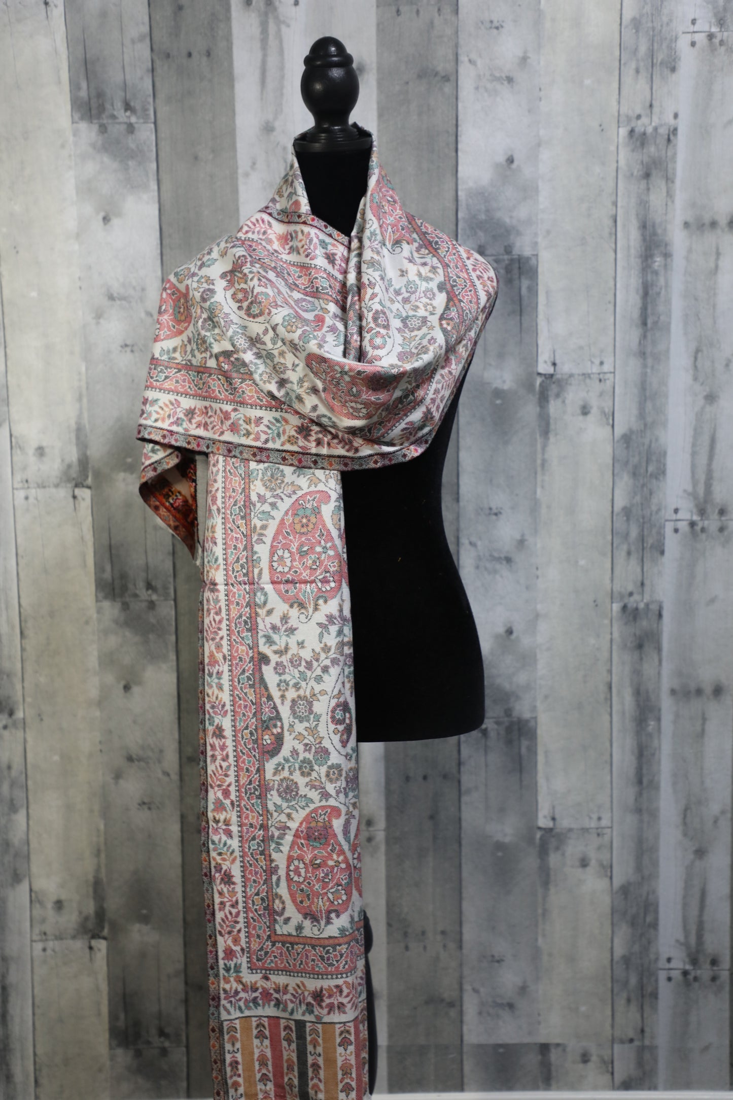 Elegant, Kani Pashmina shawl, Paisley Floral design stole, wool, scarf