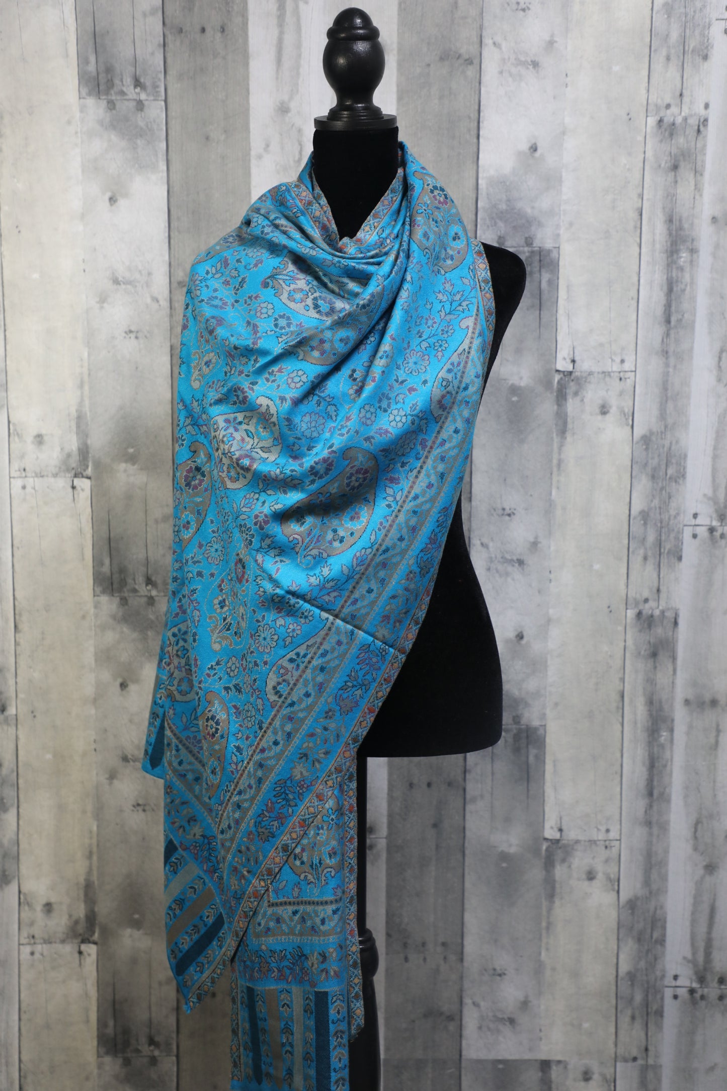 Elegant, Kani Pashmina shawl, Paisley Floral design stole, wool, scarf