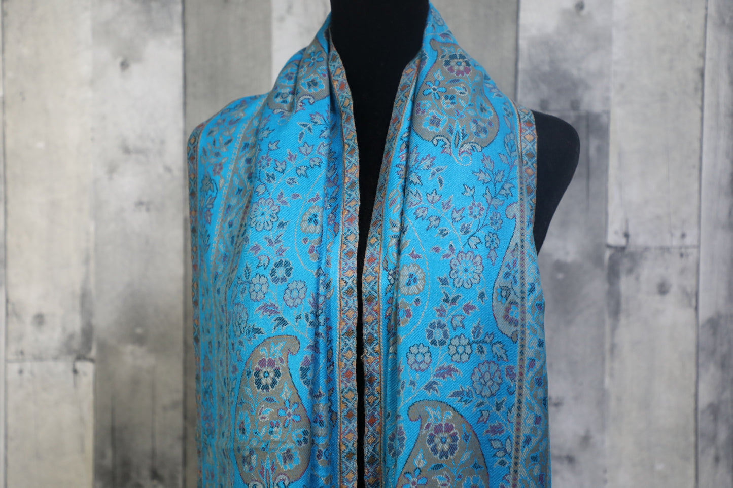 Elegant, Kani Pashmina shawl, Paisley Floral design stole, wool, scarf